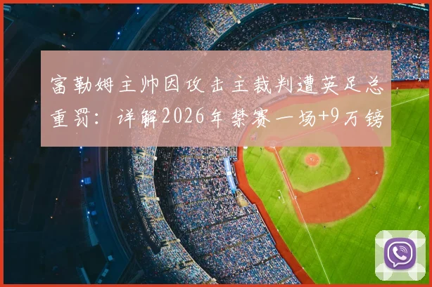 富勒姆主帅因攻击主裁判遭英足总重罚：详解2026年禁赛一场+9万镑罚款背后的纪律条例