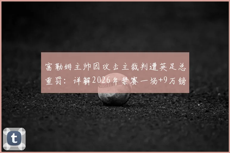 富勒姆主帅因攻击主裁判遭英足总重罚:详解2026年禁赛一场+9万镑罚款背后的纪律条例